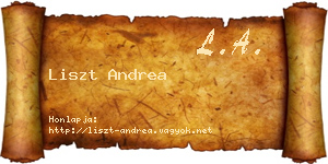 Liszt Andrea névjegykártya